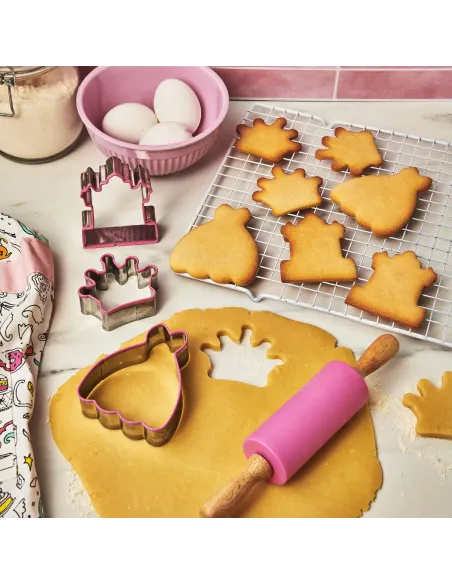 Kit de repostería para niños Rosa Rodillo y Cortadores Wilton