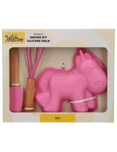 Kit de repostería para niños Rosa Molde, Espátula y Batidor varillas Wilton