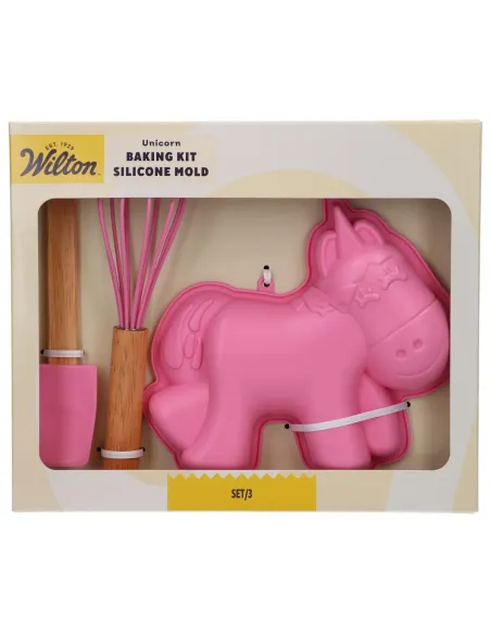 Kit de repostería para niños Rosa Molde, Espátula y Batidor varillas Wilton