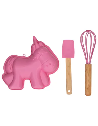 Kit de repostería para niños Rosa Molde, Espátula y Batidor varillas Wilton