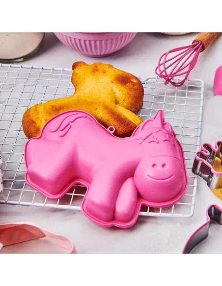 Kit de repostería para niños Rosa Molde, Espátula y Batidor varillas Wilton