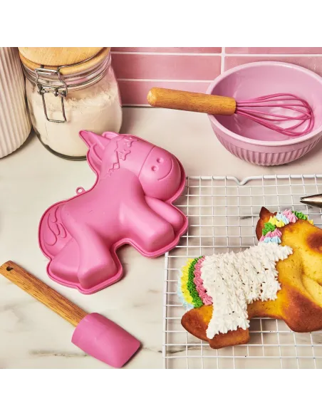 Kit de repostería para niños Rosa Molde, Espátula y Batidor varillas Wilton