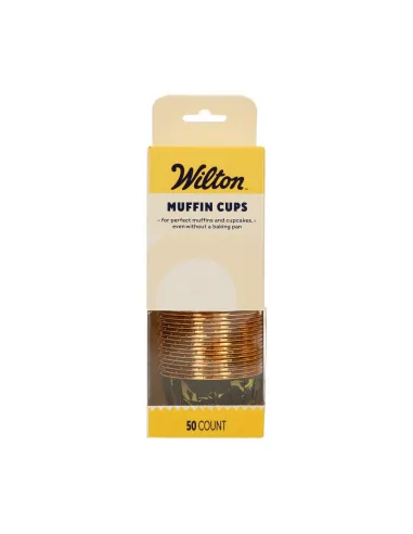 Cápsulas rígidas Mármol Negro y Dorado 50 unidades Wilton