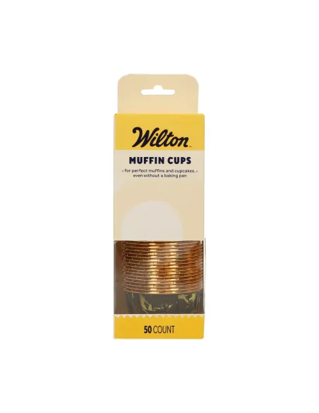 Cápsulas rígidas Mármol Negro y Dorado 50 unidades Wilton