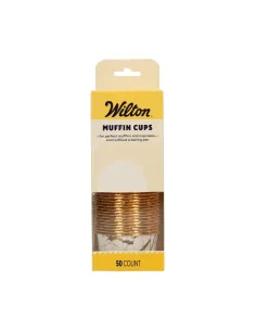 Cápsulas rígidas Mármol Blanco y Dorado 50 unidades Wilton 2