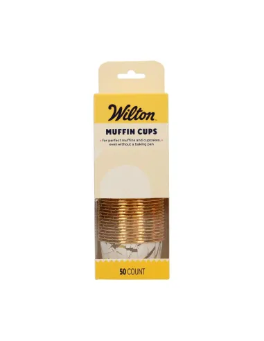 Cápsulas rígidas Mármol Blanco y Dorado 50 unidades Wilton