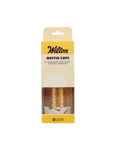 Cápsulas rígidas Mármol Blanco y Dorado 50 unidades Wilton