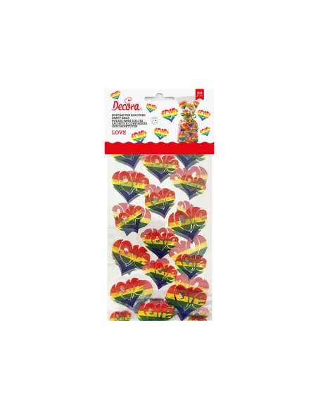 Set 20 bolsas Love Arcoíris Decora