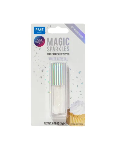 Purpurina comestible en copos Cristal Blanco 3 g PME