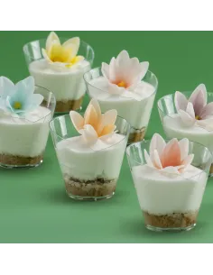 Set 35 Flores de oblea colores pastel 3,5 cm Dekora 2