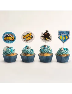Set 8 toppers de papel Súper Papá  Dekora 2
