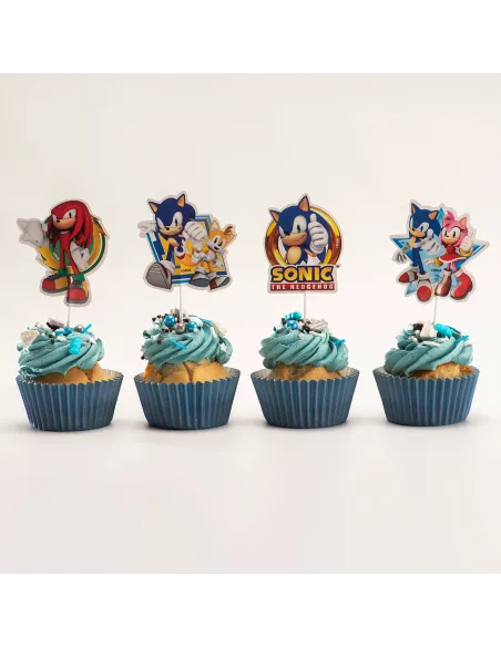 Set 16 toppers de papel Sonic Dekora