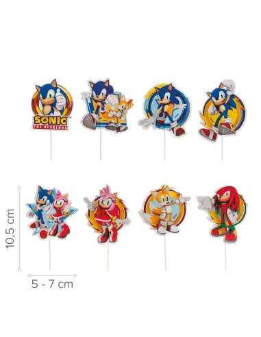 Set 16 toppers de papel Sonic Dekora