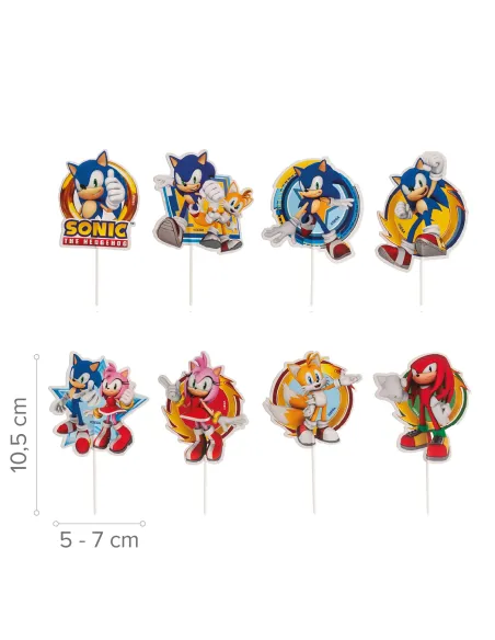 Set 16 toppers de papel Sonic Dekora