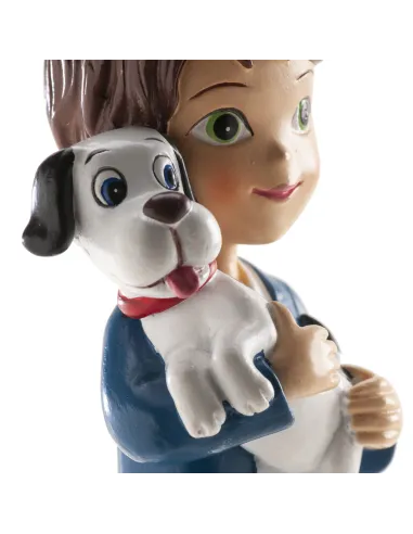 Figura niño comunión con perro 16,5 cm Dekora