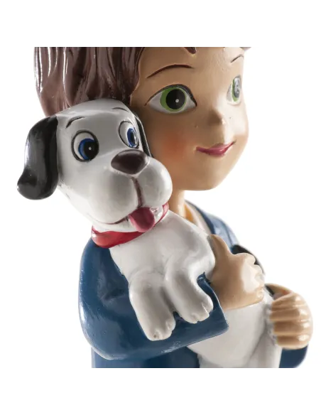 Figura niño comunión con perro 16,5 cm Dekora