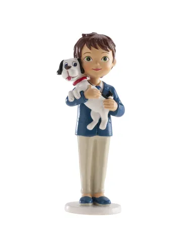 Figura niño comunión con perro 16,5 cm Dekora