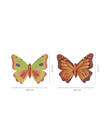 Set 8 mariposas de oblea de colores Dekora