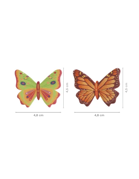 Set 8 mariposas de oblea de colores Dekora