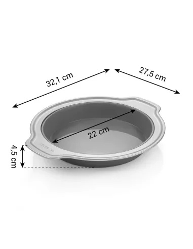 Molde redondo de silicona con borde de metal 22 cm Tescoma