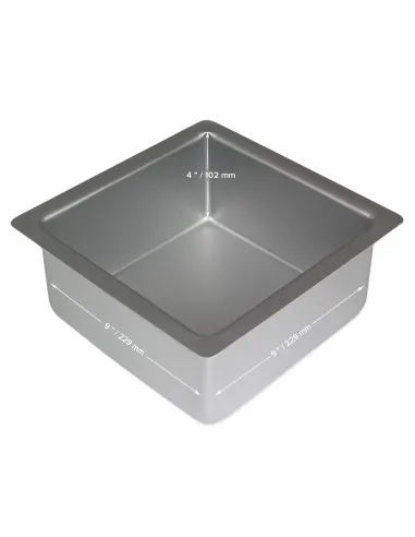 Molde cuadrado 22,9 x 22,9 x 10 cm altura PME