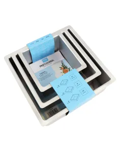 Set 3 Moldes cuadrados 15,2 - 20,3 - 25,4 x 10 cm altura PME