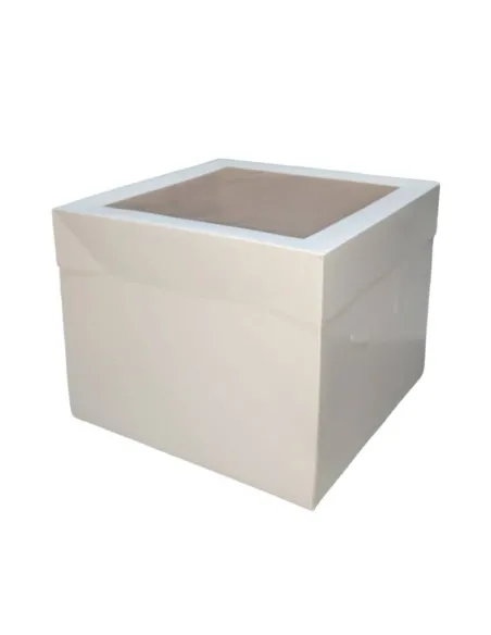 Caja blanca para tarta con ventana superior 30 x 30 x 30 cm