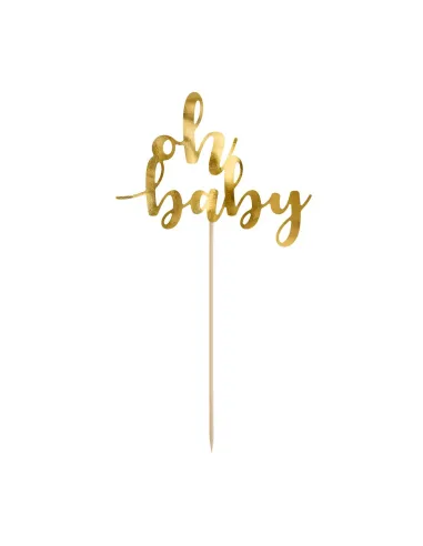 Topper tarta Oh Baby dorado PartyDeco