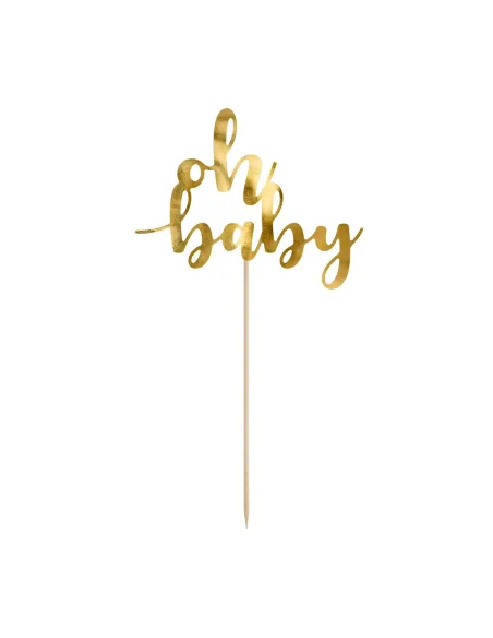 Topper tarta Oh Baby dorado PartyDeco