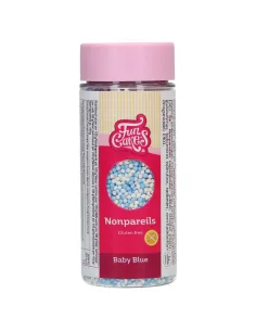 Nonpareils azul bebé y blanco 80 g Funcakes 2