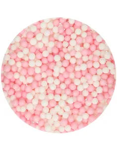 Perlas blandas nacaradas blanco y rosa 60 g Funcakes