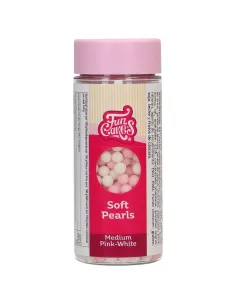 Perlas blandas nacaradas blanco y rosa 60 g Funcakes 2