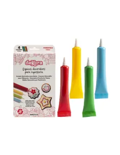 Set 4 tubos de Icing listo para usar Dekora