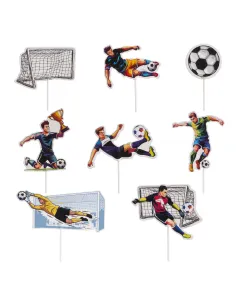 Set 16 toppers de papel Fútbol Dekora