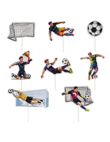 Set 16 toppers de papel Fútbol Dekora