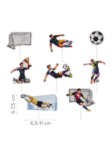 Set 16 toppers de papel Fútbol Dekora