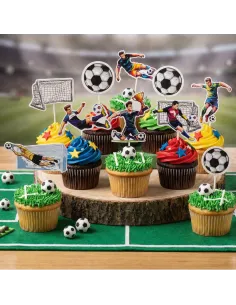 Set 16 toppers de papel Fútbol Dekora 2