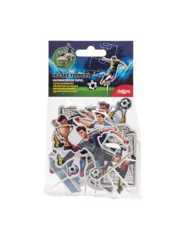 Set 16 toppers de papel Fútbol Dekora