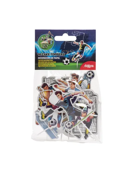 Set 16 toppers de papel Fútbol Dekora
