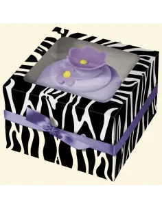 Set de 3 cajas para 1 cupcake cebra