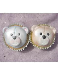 Molde silicona cara osito Teddy cupcake