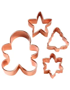 Set de 4 cortadores de cobre Navidad 