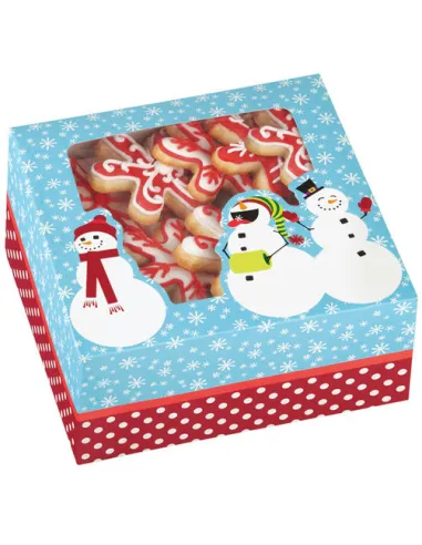 Set de 3 cajas para galletas muñecos de nieve