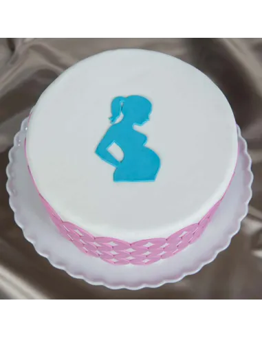 Accesorios M.M.C Rojo Fiesta de bebé 8,5 x 4,5 cm Embarazada Hornear Molde de Silicona con Forma de Mujer Embarazada para mazapán y Fondant como decoración para Tartas 