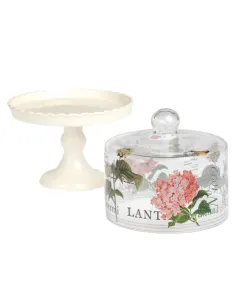 Cake stand con campana flores 2