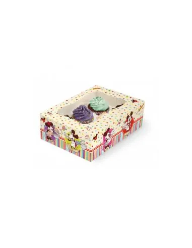 Caja para 6 cupcakes con ventana Mickey