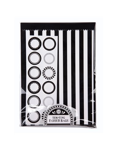 Set de bolsas de papel negras con pegatinas