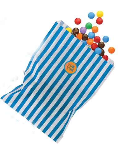 Set de 12 bolsas de papel azules con pegatinas