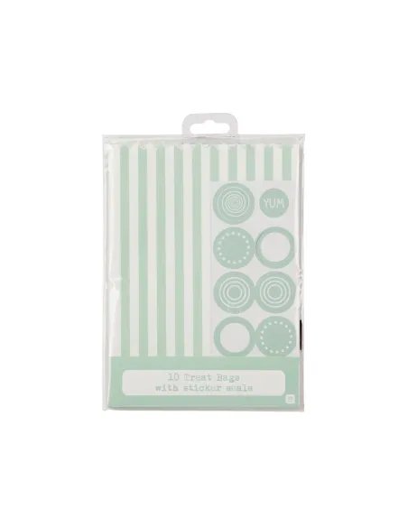Set de 10 bolsas de papel menta con pegatinas
