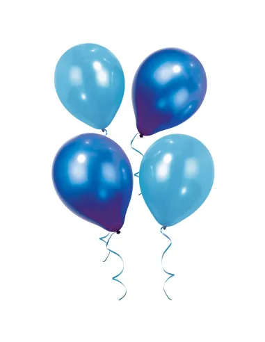 Set de 12 globos brillantes azul